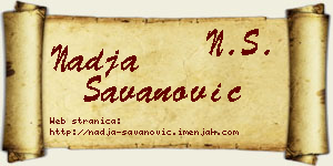 Nadja Savanović vizit kartica